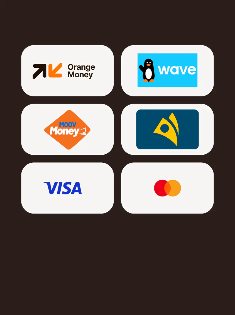 Cartes Visa et Mastercard pour le paiement des réservations